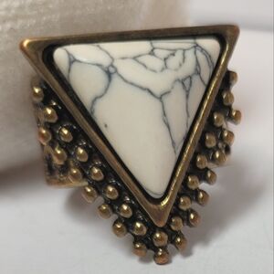 Rustic Bohemian Style Marble Inspired Fashion Ring